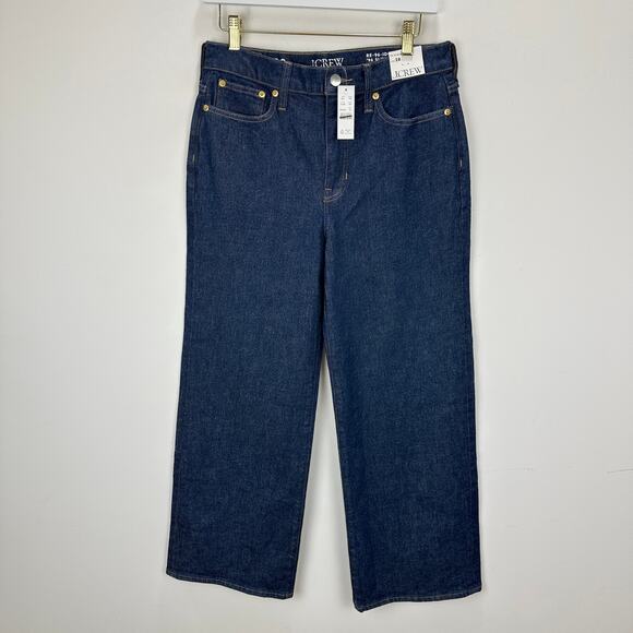 J.Crew Slim Wide Jean Resin Rinse Blue Denim High Rise Classic Womens US 28 NWT - Picture 5 of 13